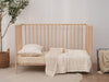 Quilted Linen Cot Blanket - Cloud + Sand Stripe