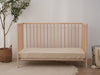 Linen Fitted Cot Sheet - Beige Gingham