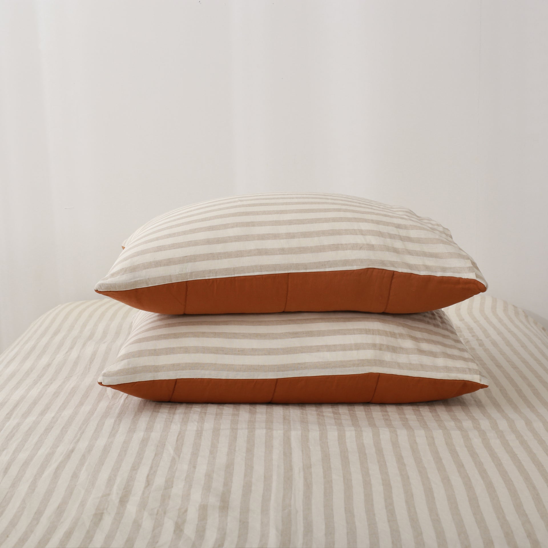 King Quilted Linen Pillowcases (Set of Two)
