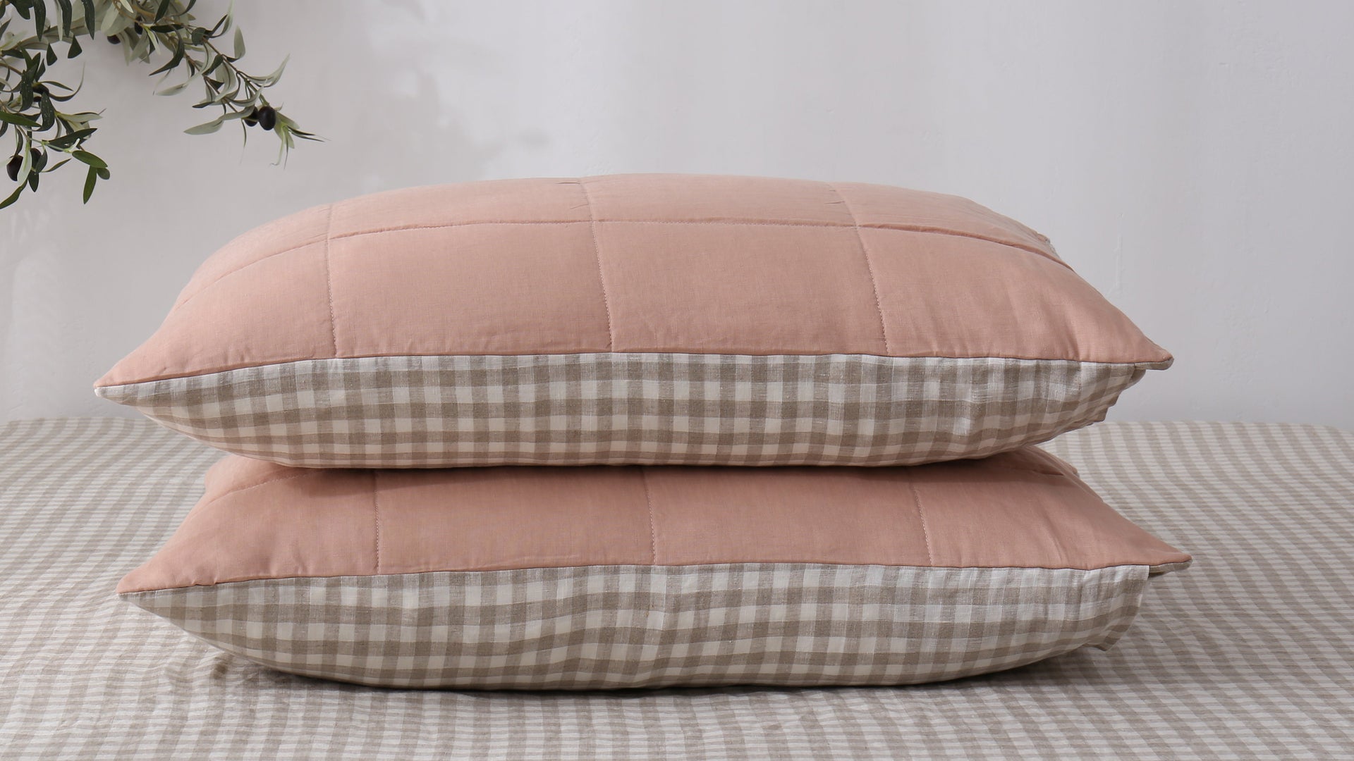 Quilted Linen Pillowcases (Set of Two)