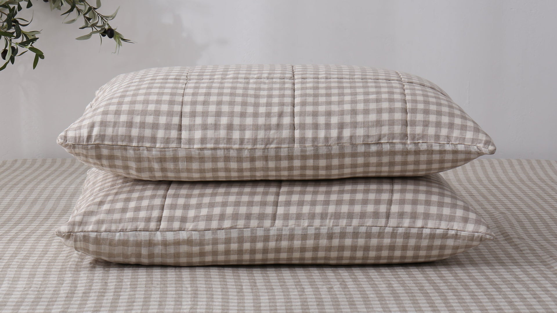 Quilted Linen Pillowcases (Set of Two)