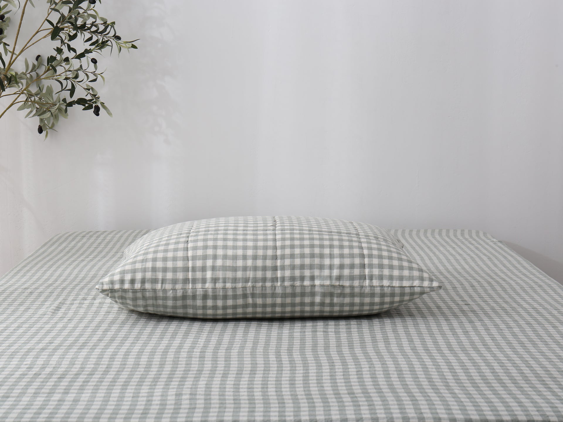 Quilted Linen Pillowcase (One (1) Pillowcase)
