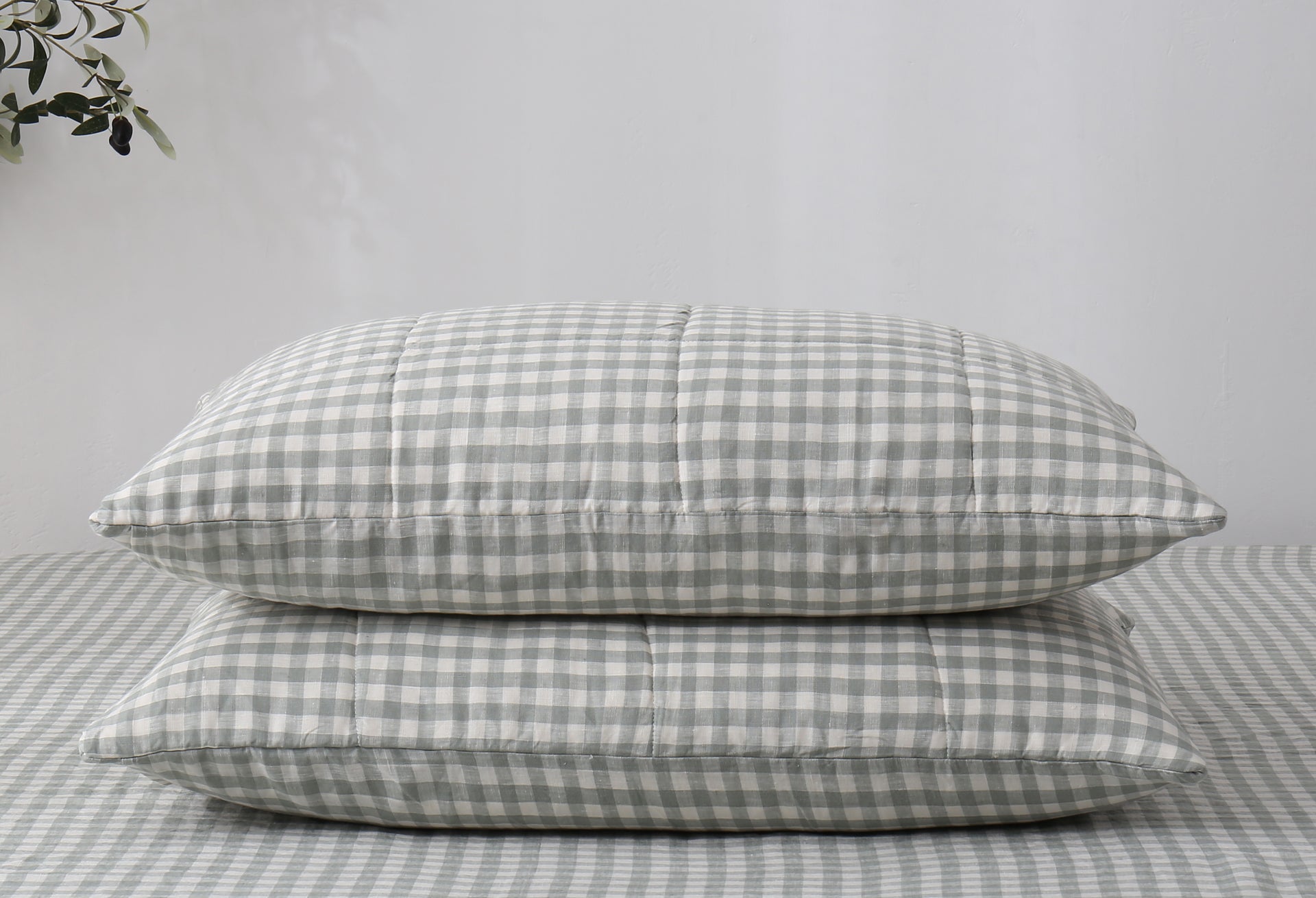 Quilted Linen Pillowcases (Set of Two)
