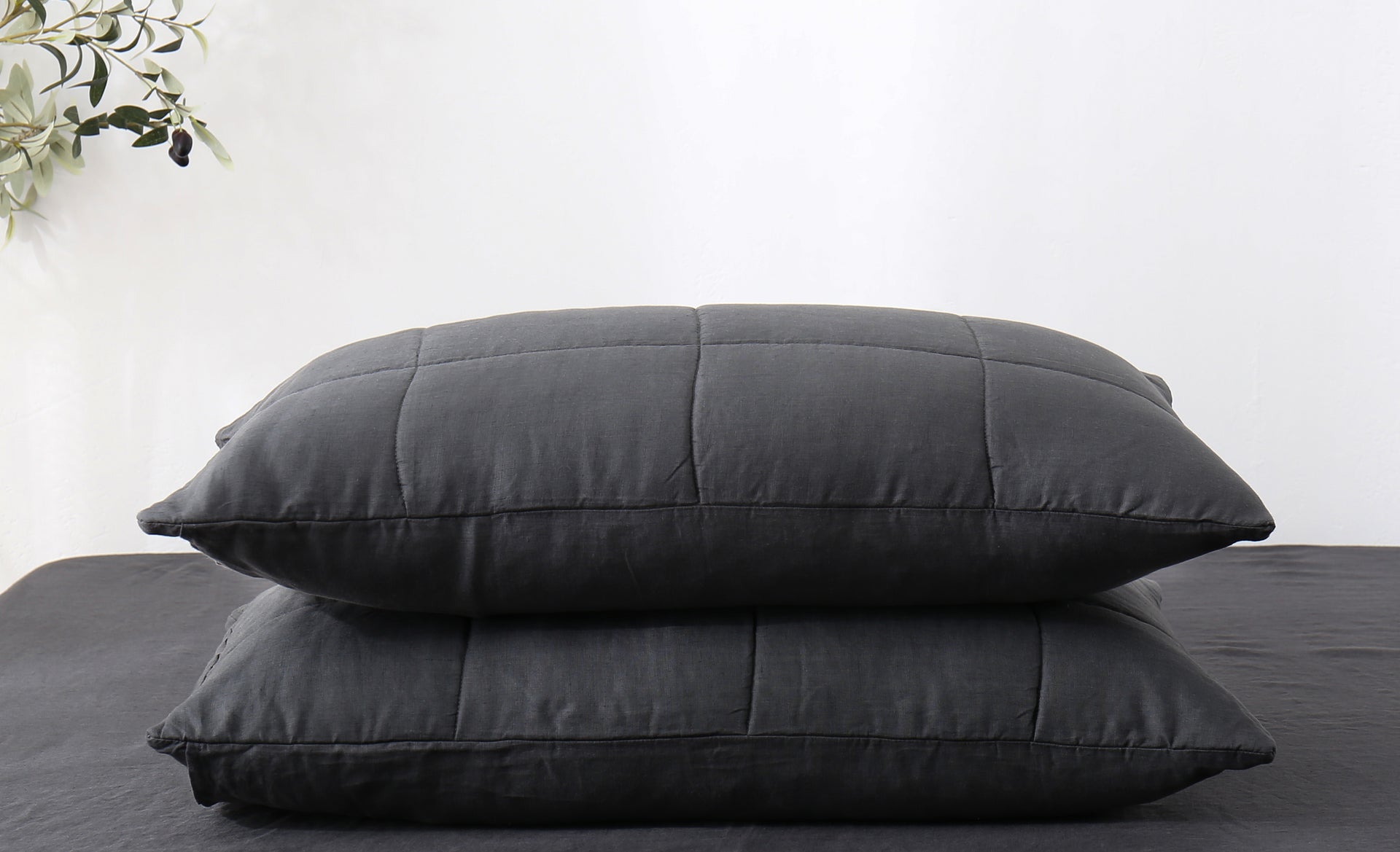 Quilted Linen Pillowcases (Set of Two)