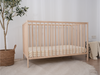 Fitted Linen Cot Sheet - Sand Stripe