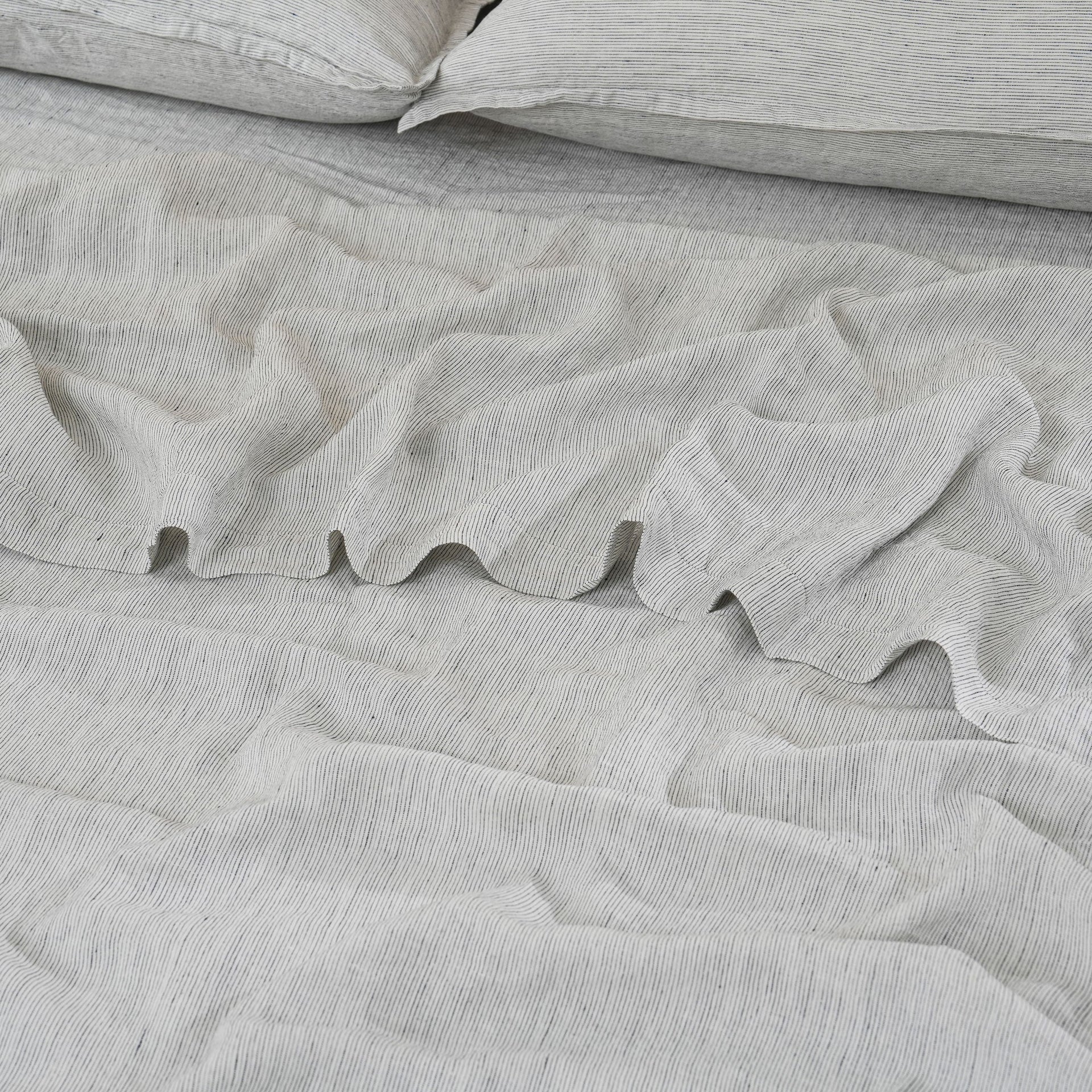 Linen Flat Sheet - Pinstripe