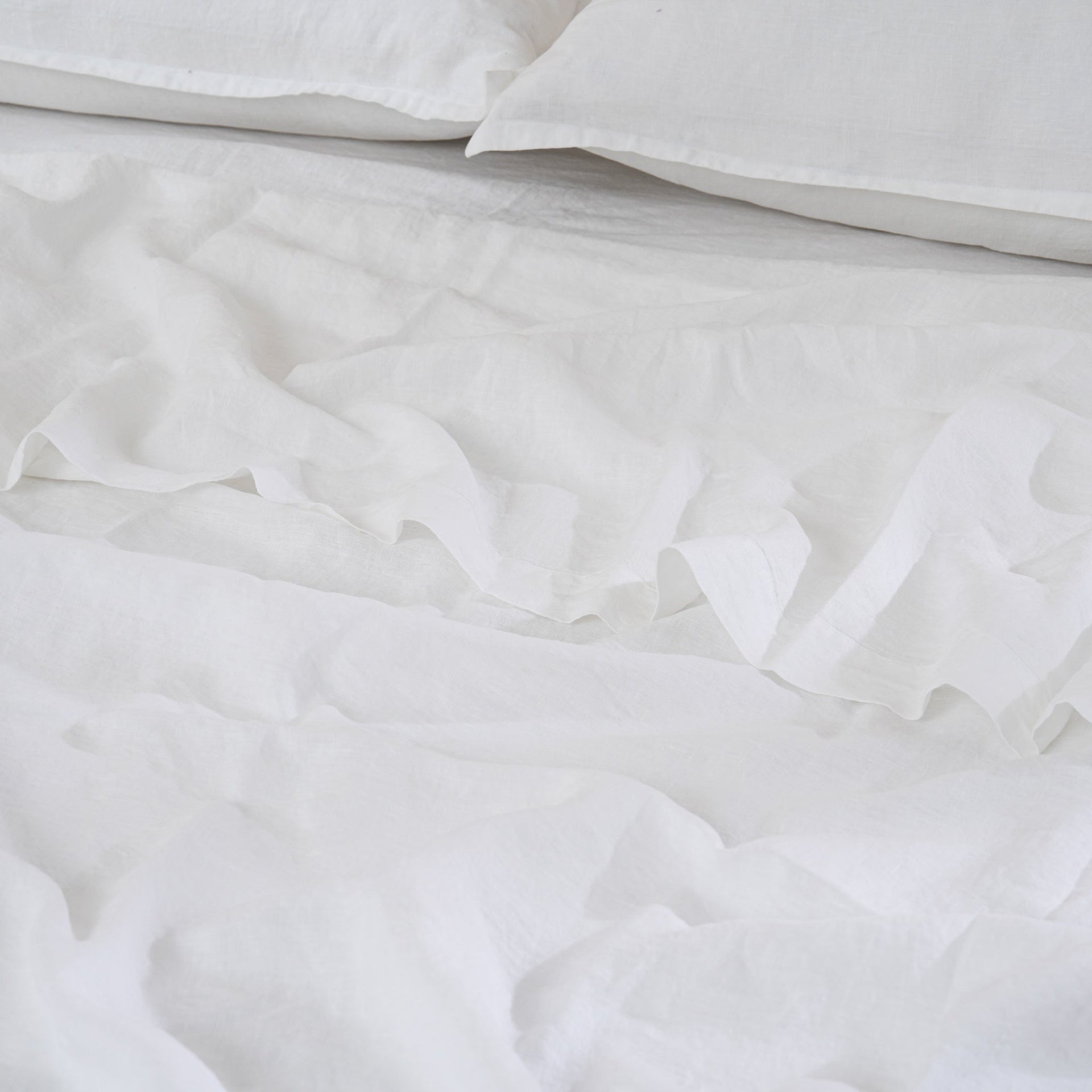 Linen Flat Sheet - Snow