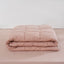 Quilted Linen Blanket - PINK CLAY + BEIGE GINGHAM