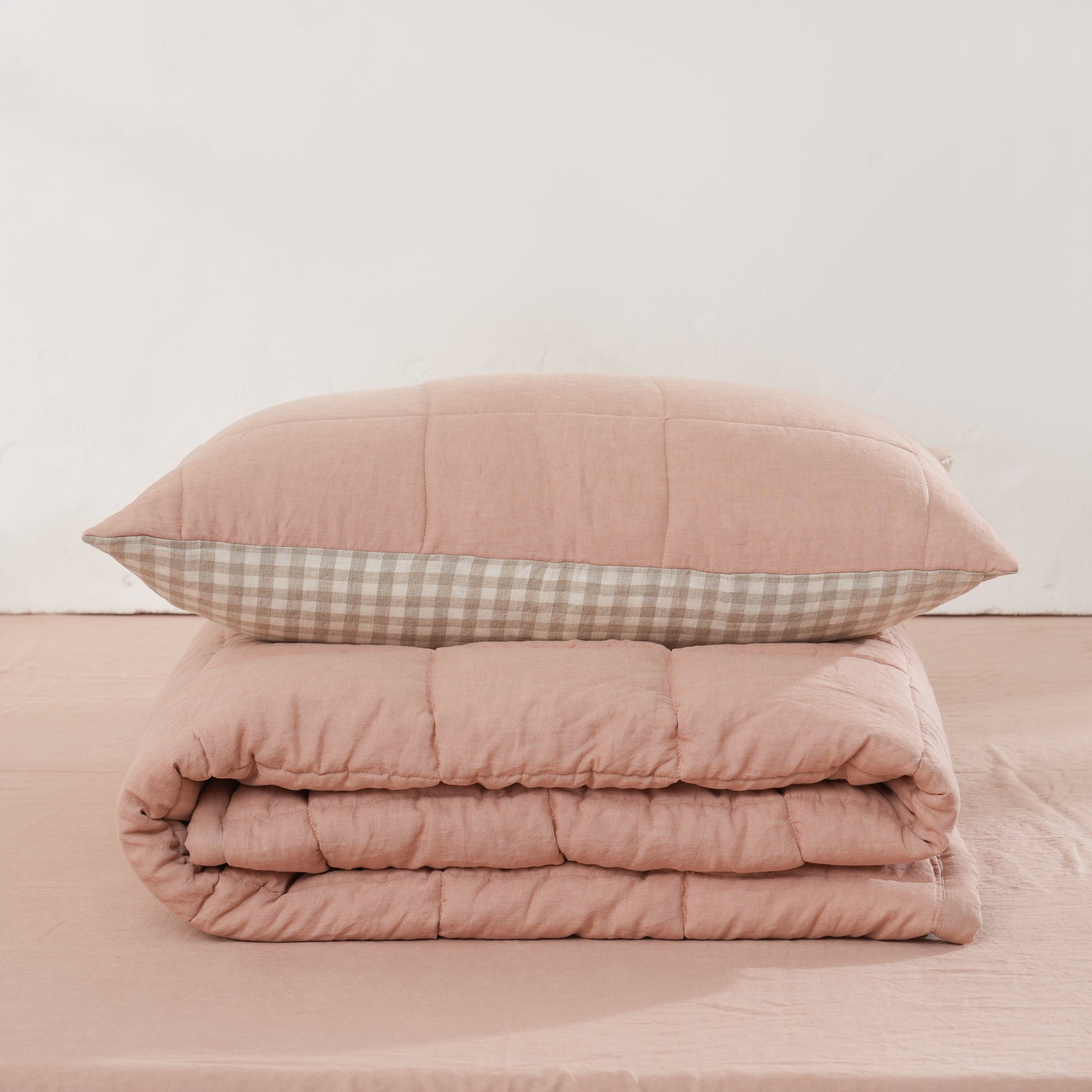 King Quilted Linen Pillowcases (Set of Two)