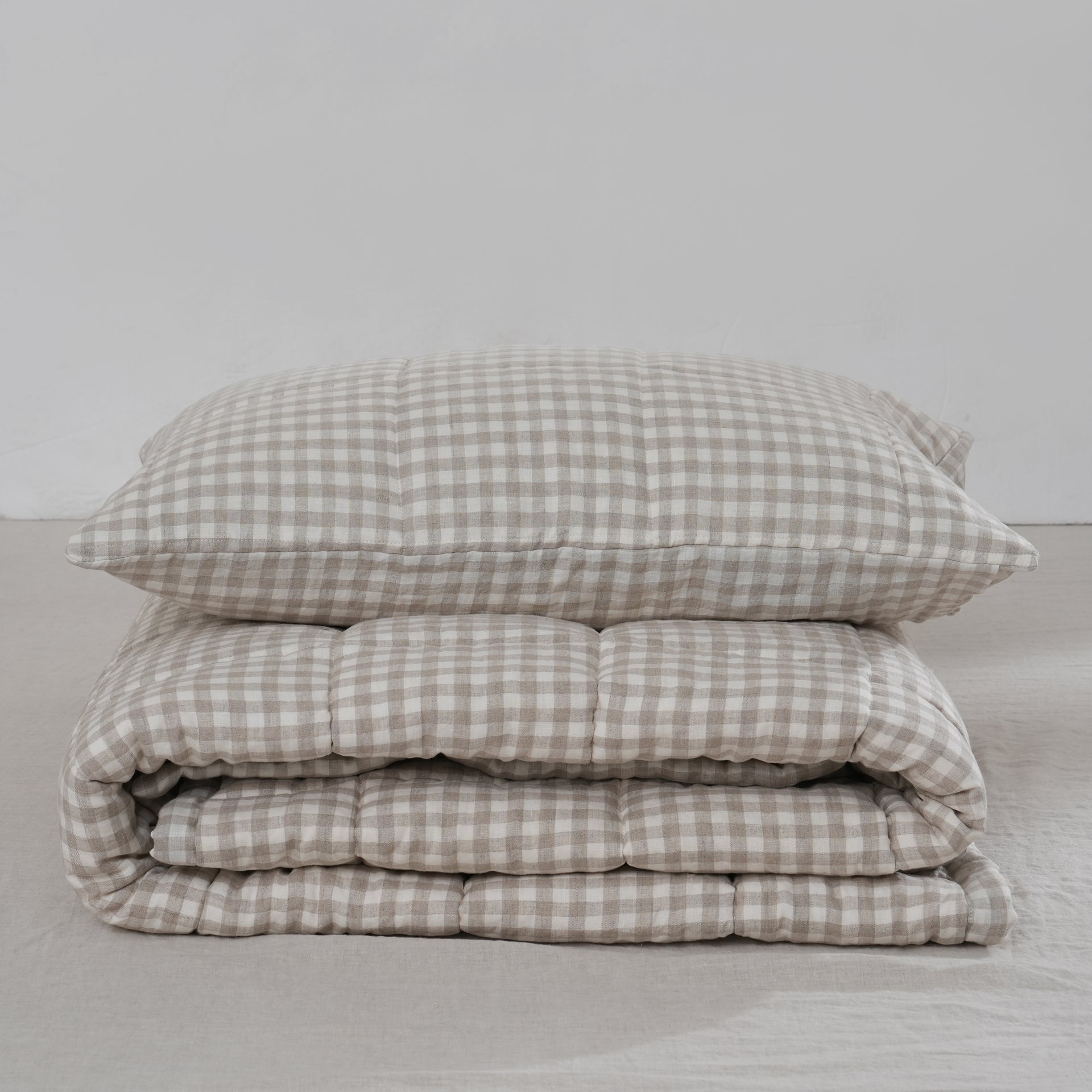 King Quilted Linen Pillowcases (Set of Two)