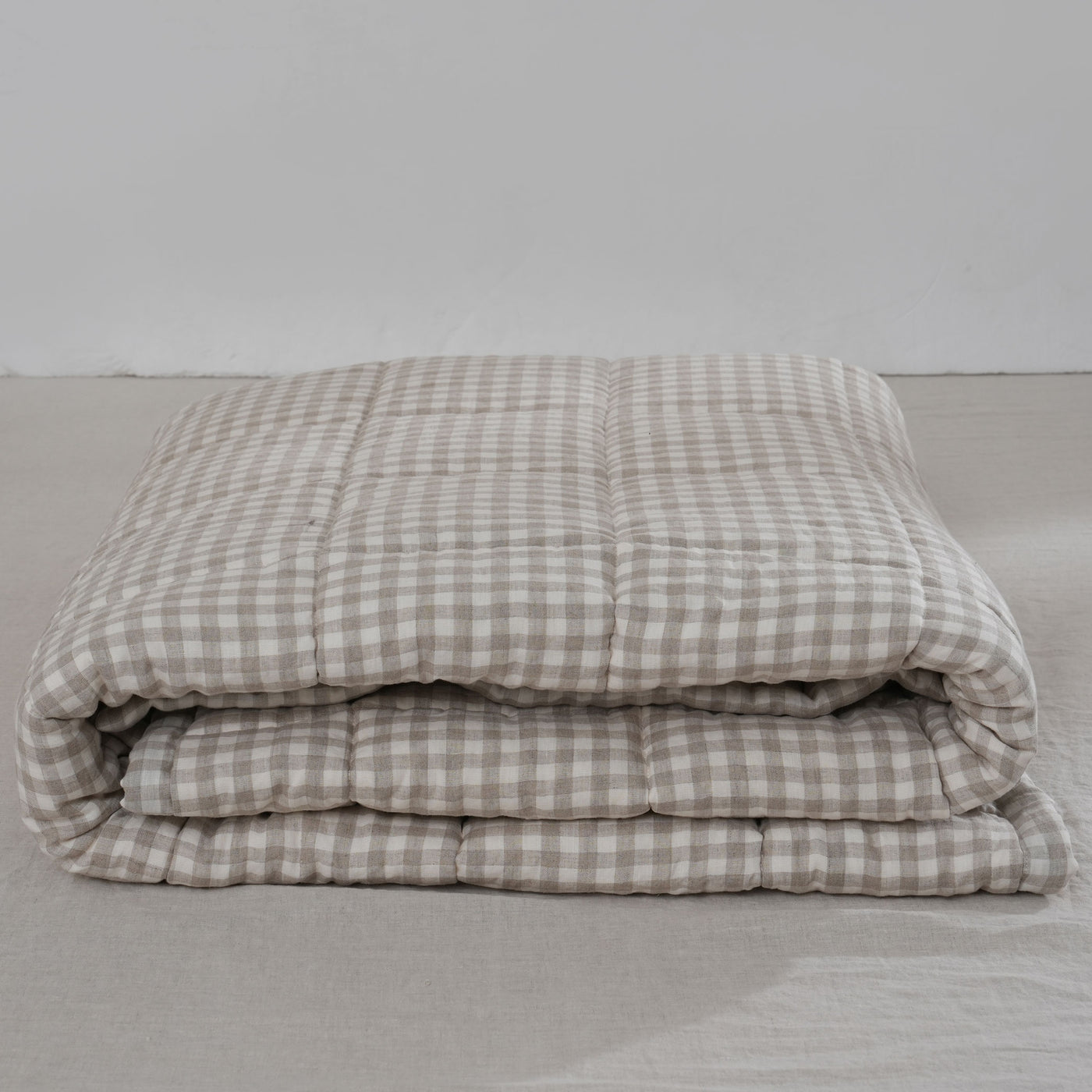 Quilted French Linen Blanket GINGHAM Selah + Stone