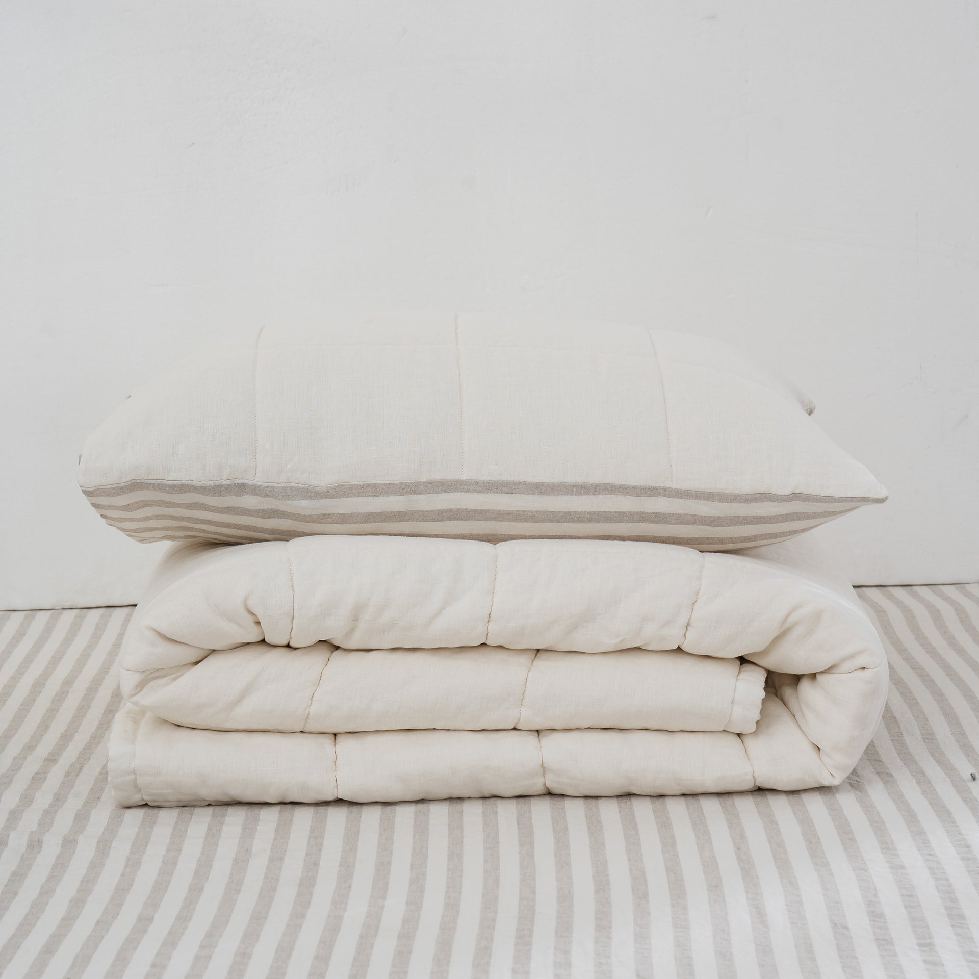 King Quilted Linen Pillowcases (Set of Two)