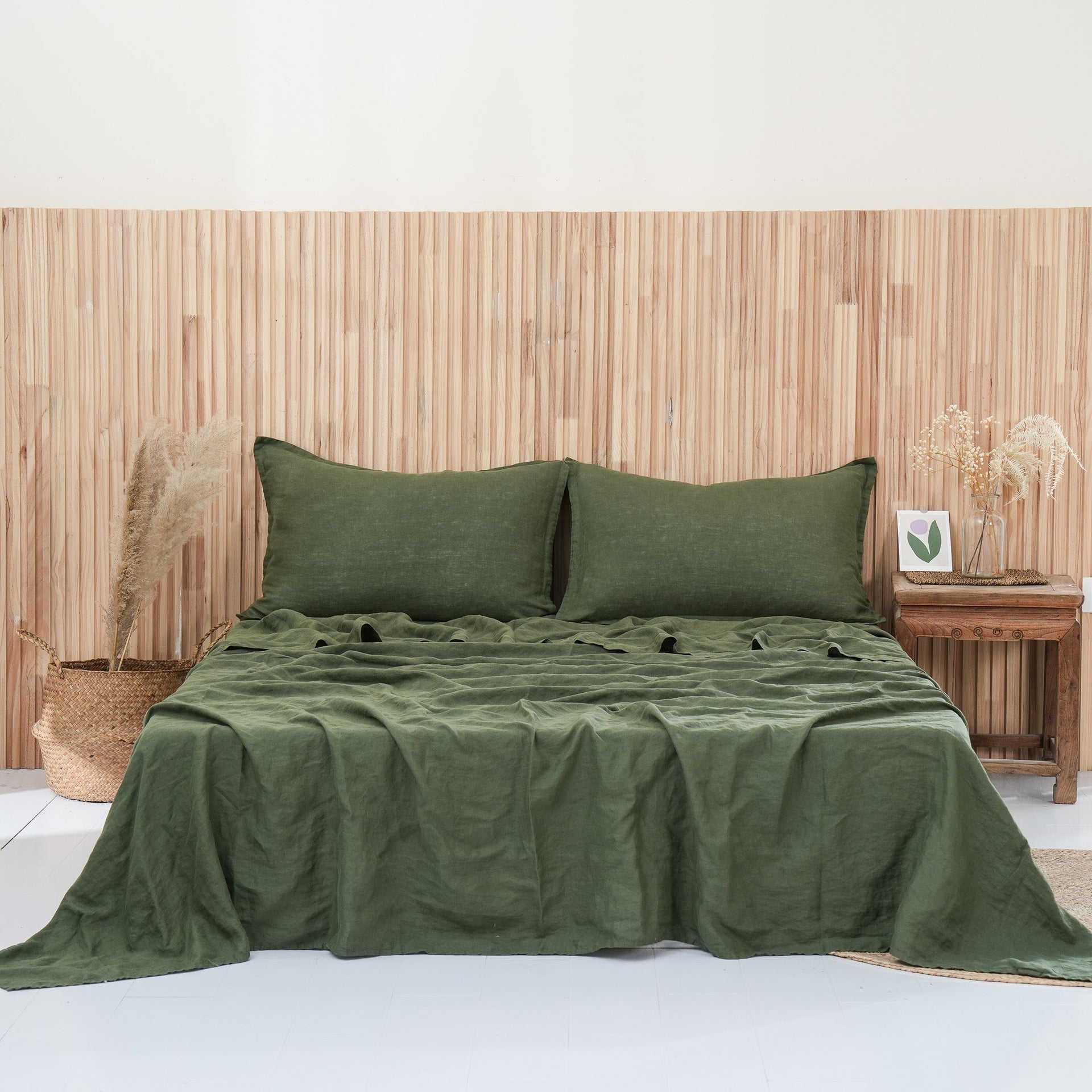 Linen Flat Sheet - Forest