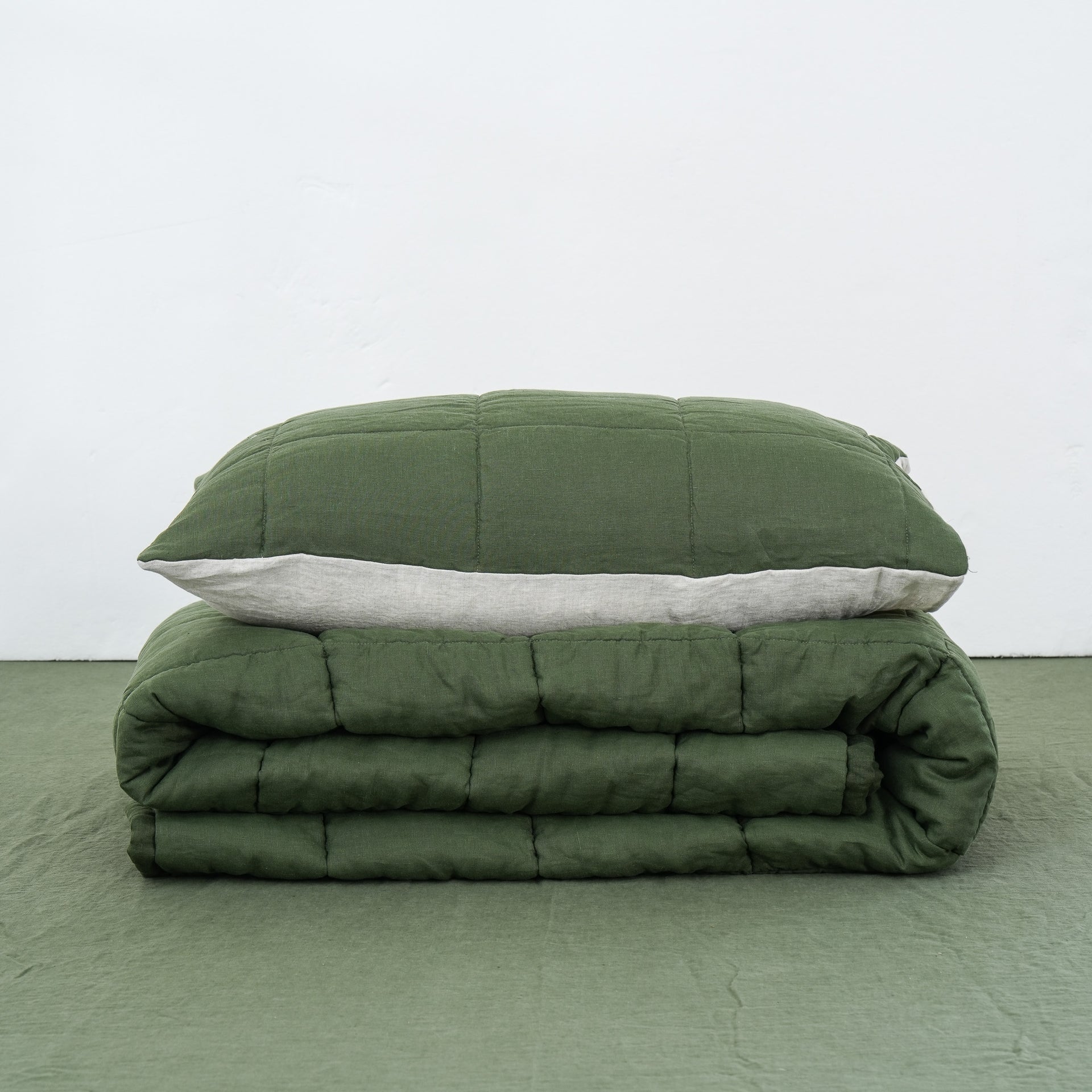King Quilted Linen Pillowcases (Set of Two)