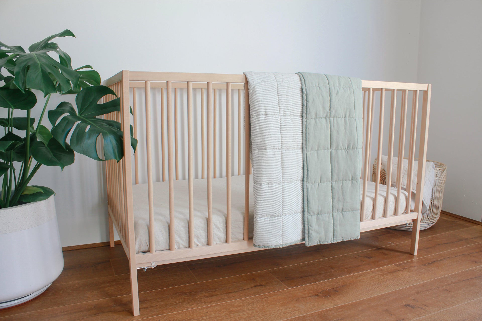 Quilted Linen Blanket - SAGE - Selah + Stone