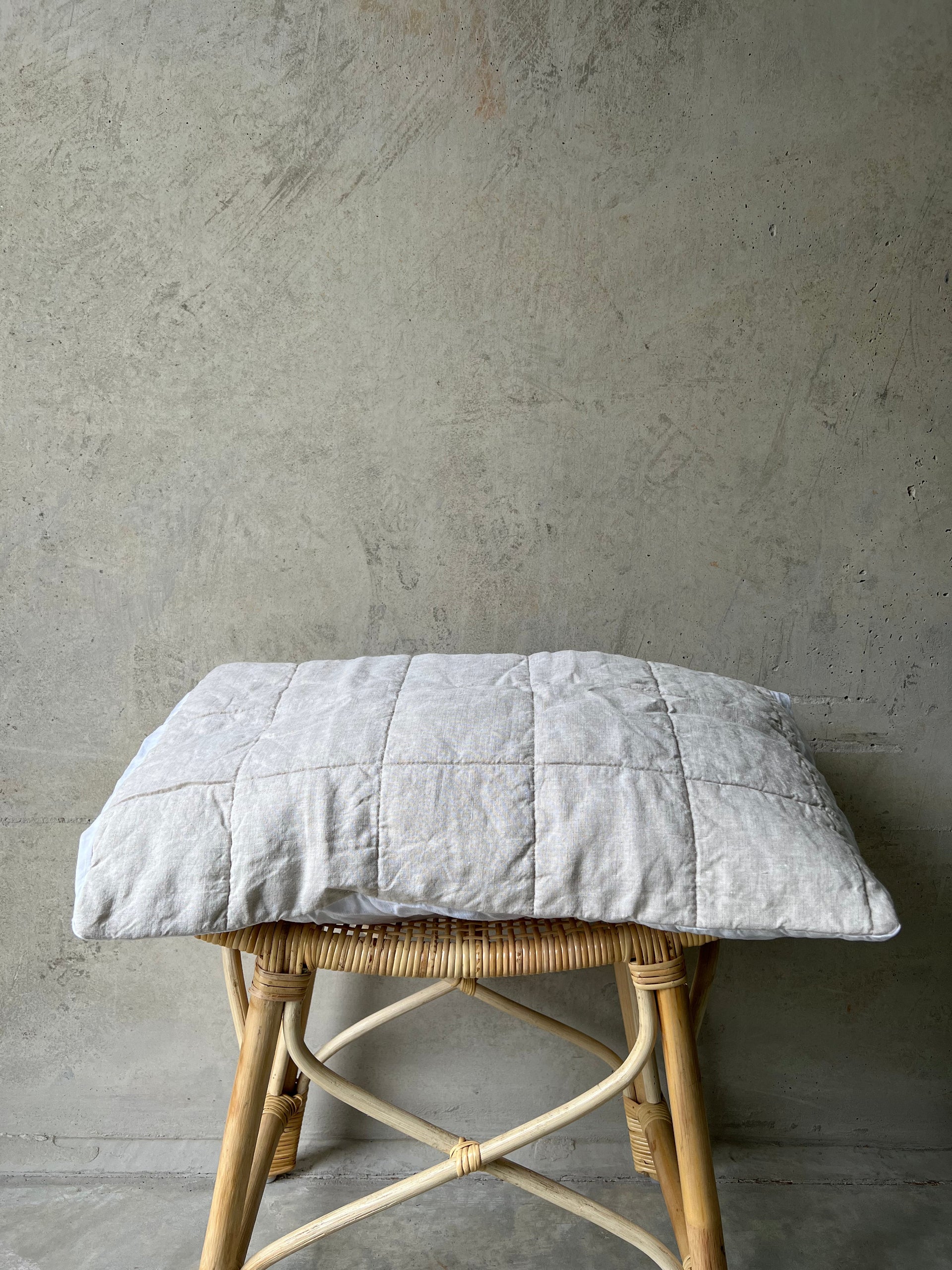 Quilted Linen Pillowcase (One (1) Pillowcase)