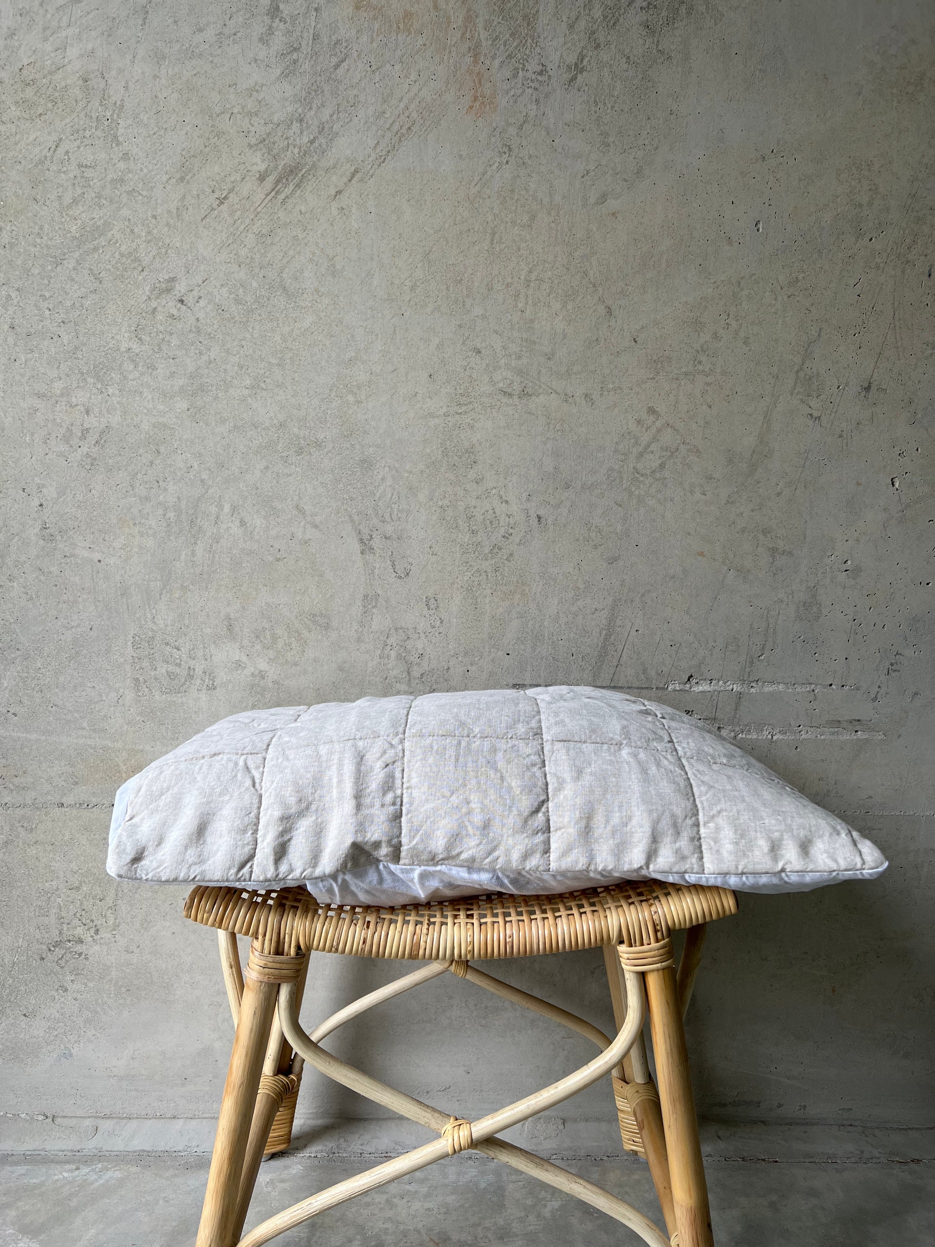Quilted Linen Cot Pillowcase (42cm X 60cm)