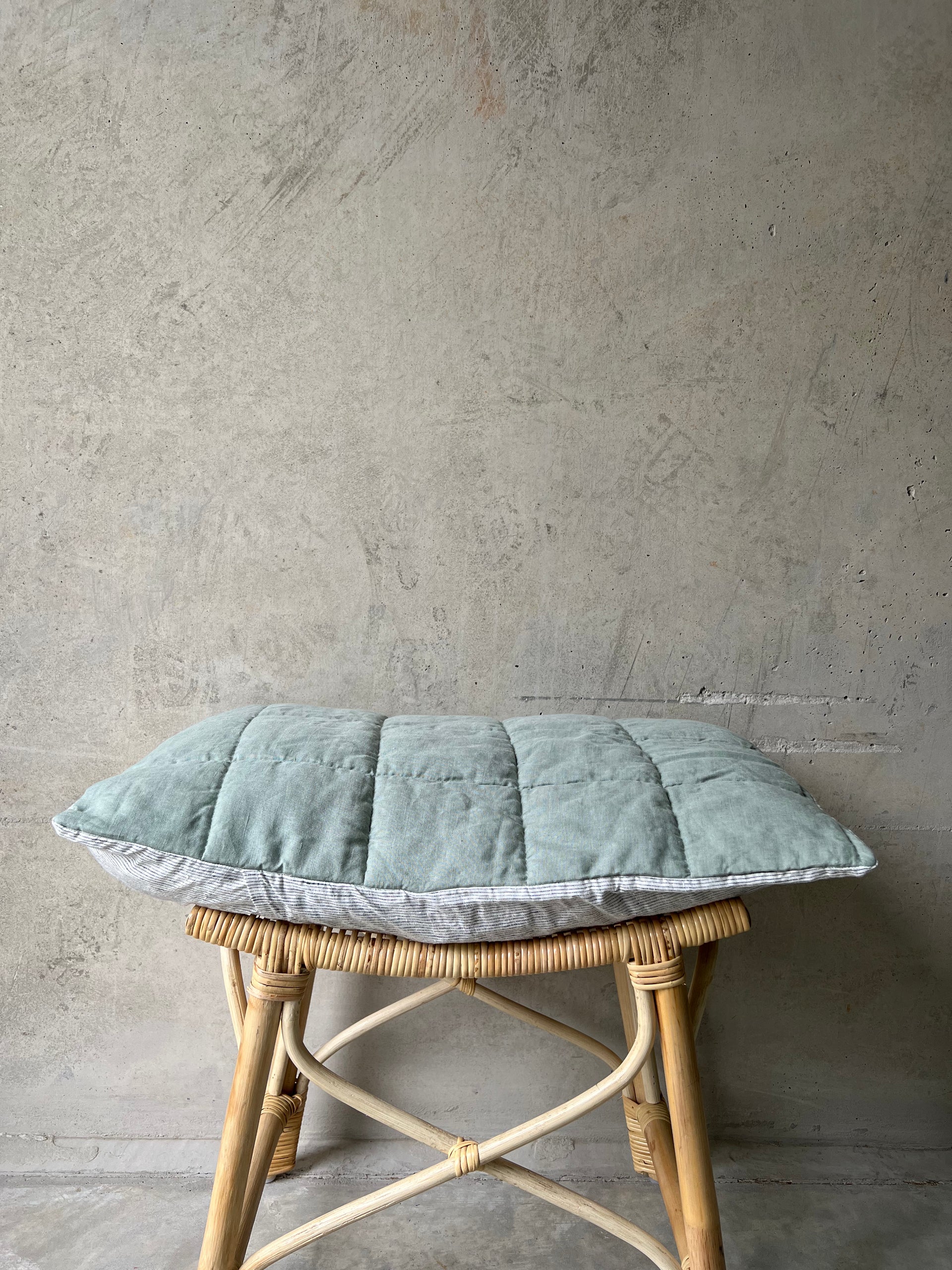 Quilted Linen Cot Pillowcase (42cm X 60cm)